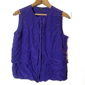 HOBBS Women's Purple 100% Silk Sleeveless Blouse Shirt Size 12
